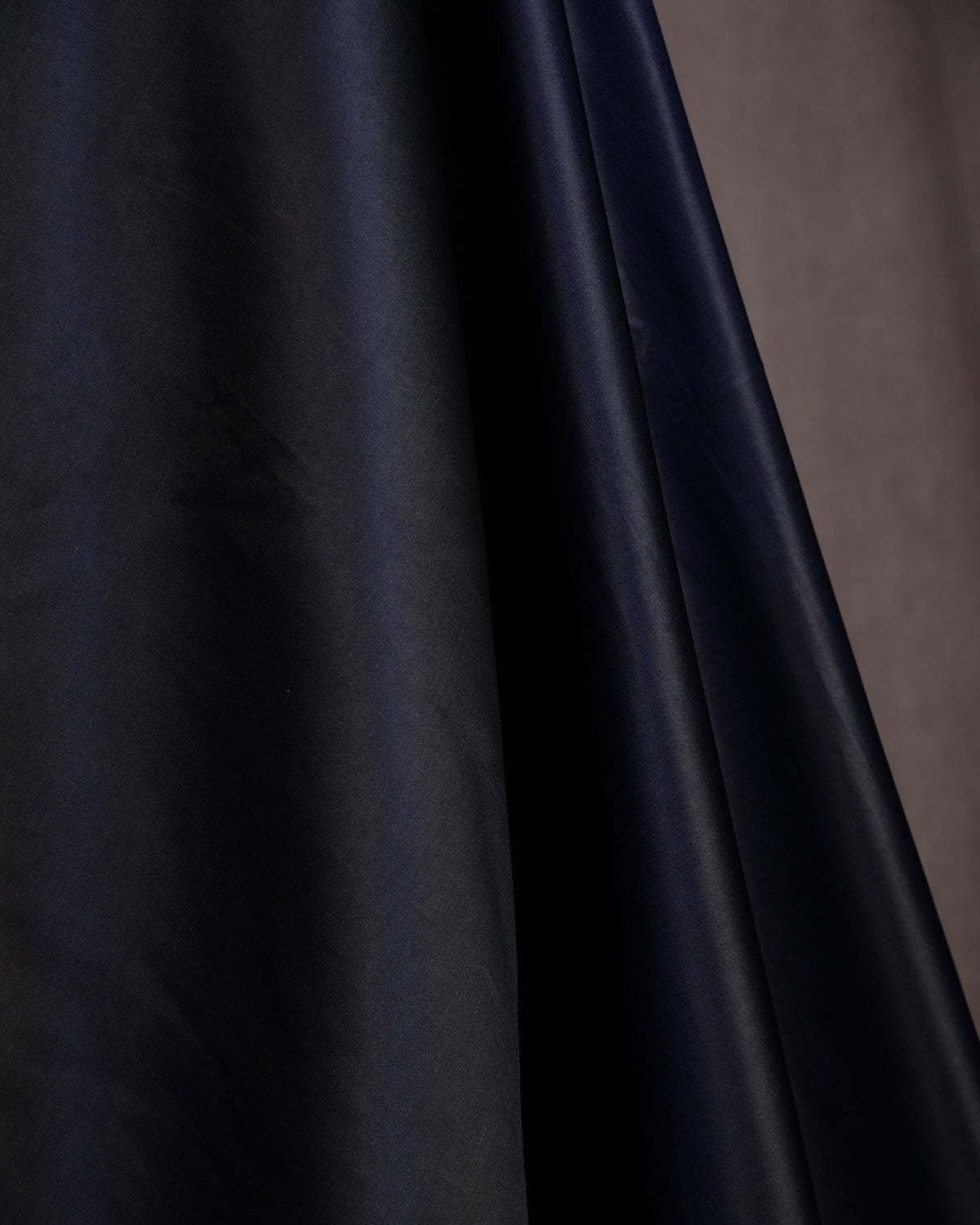 Navy Blue Plain Satin Viscose Silk Fabric-HolyWeaves