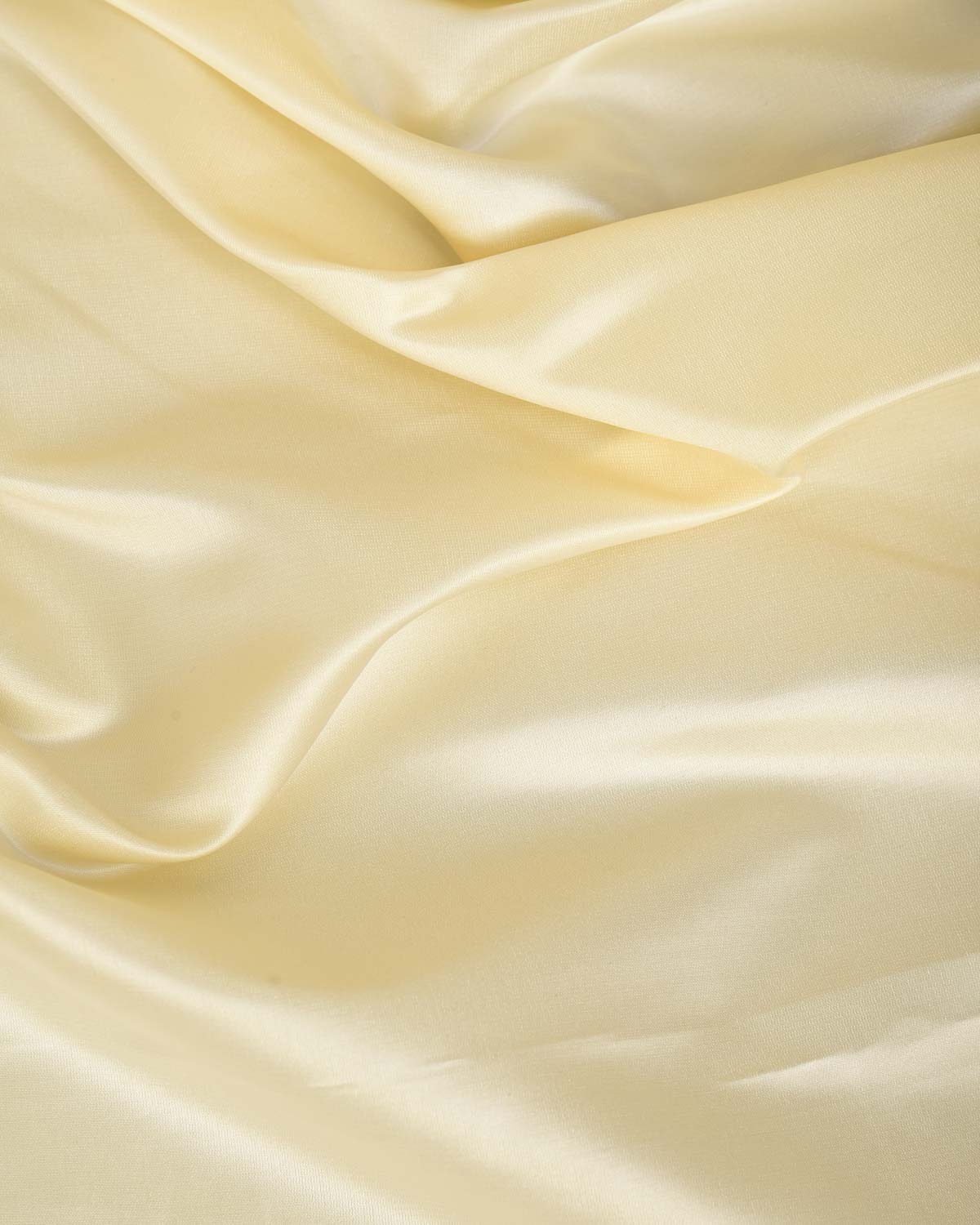 Cream Banarasi Plain Woven Satin Viscose Silk Unisex Fabric-HolyWeaves