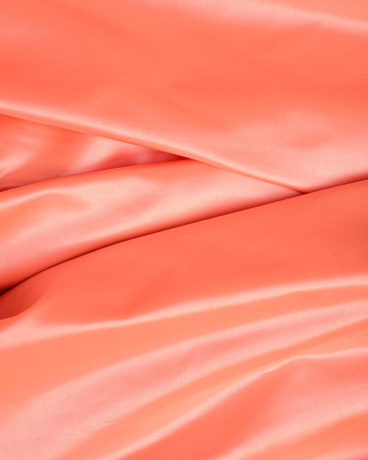 Salmon Pink Banarasi Plain Woven Satin Viscose Silk Unisex Fabric-HolyWeaves