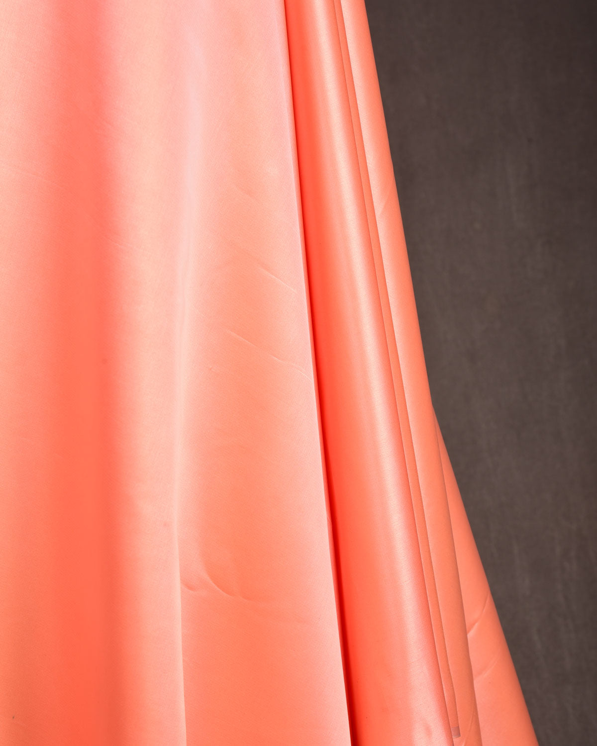 Salmon Pink Banarasi Plain Woven Satin Viscose Silk Unisex Fabric-HolyWeaves