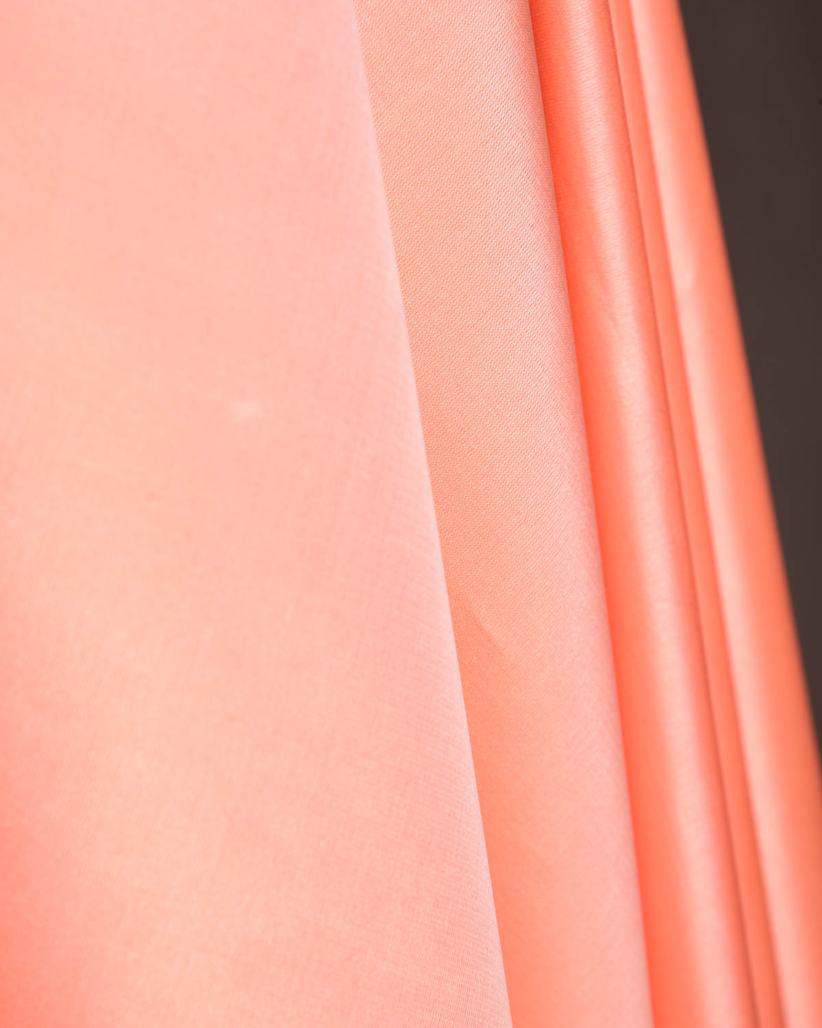 Salmon Pink Banarasi Plain Woven Satin Viscose Silk Unisex Fabric-HolyWeaves