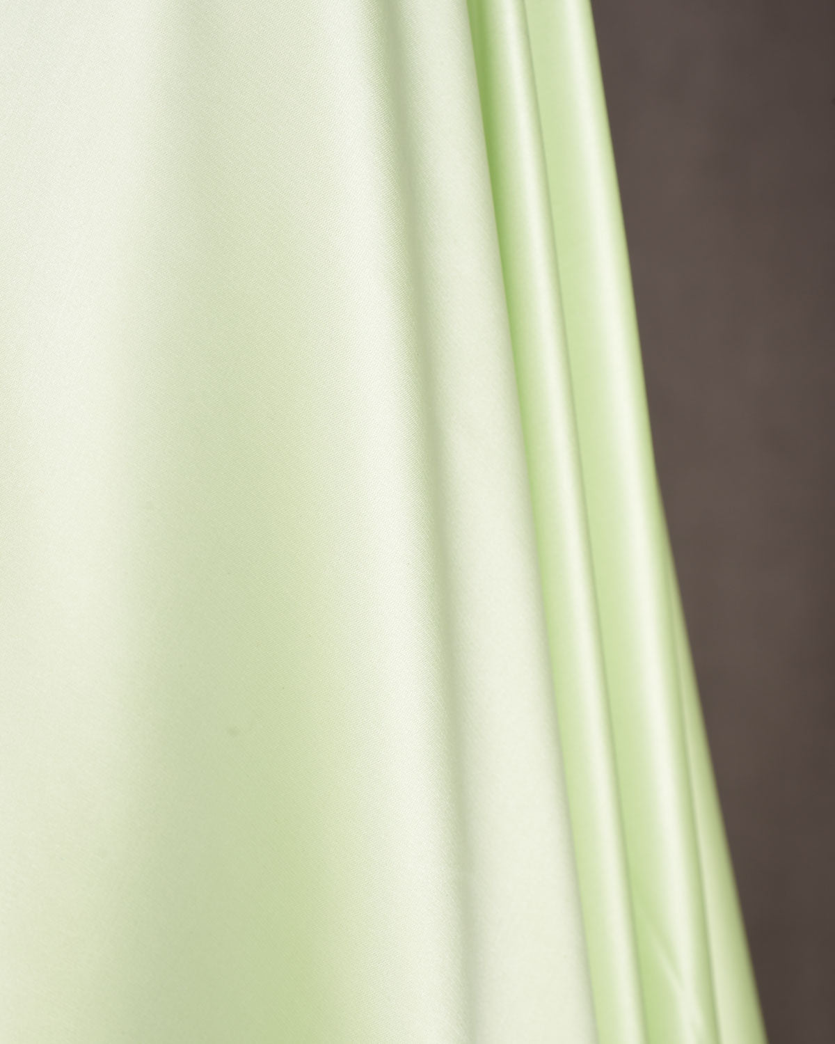 Tea Green Solid Satin Woven Viscose Silk Banarasi Fabric-HolyWeaves