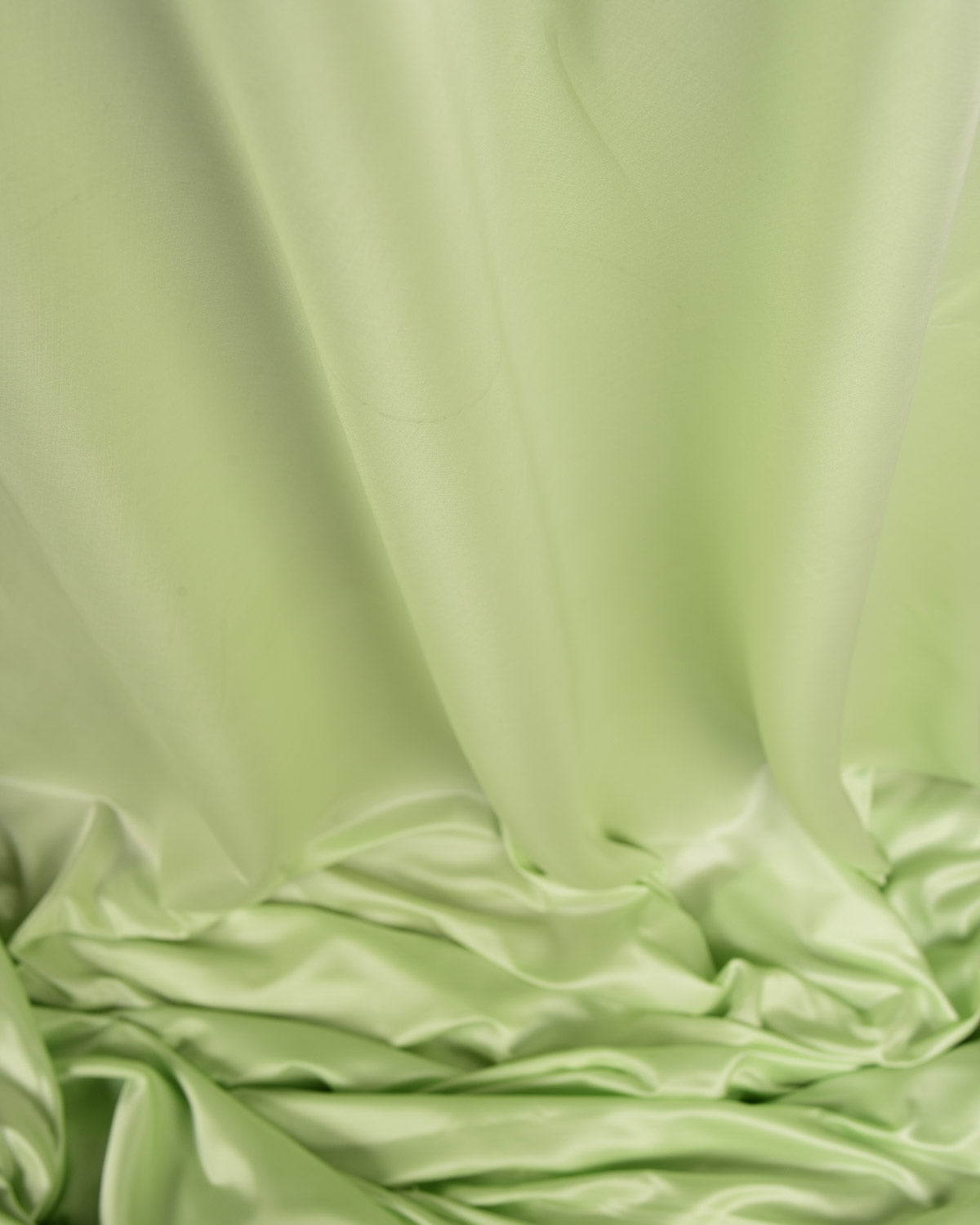 Tea Green Solid Satin Woven Viscose Silk Banarasi Fabric-HolyWeaves