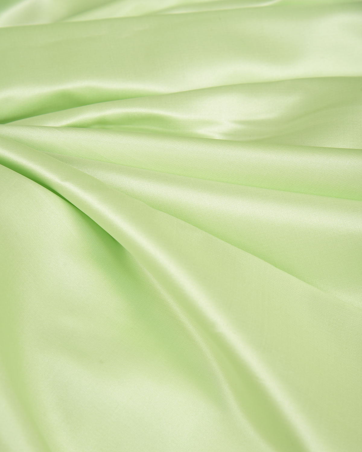 Tea Green Solid Satin Woven Viscose Silk Banarasi Fabric-HolyWeaves