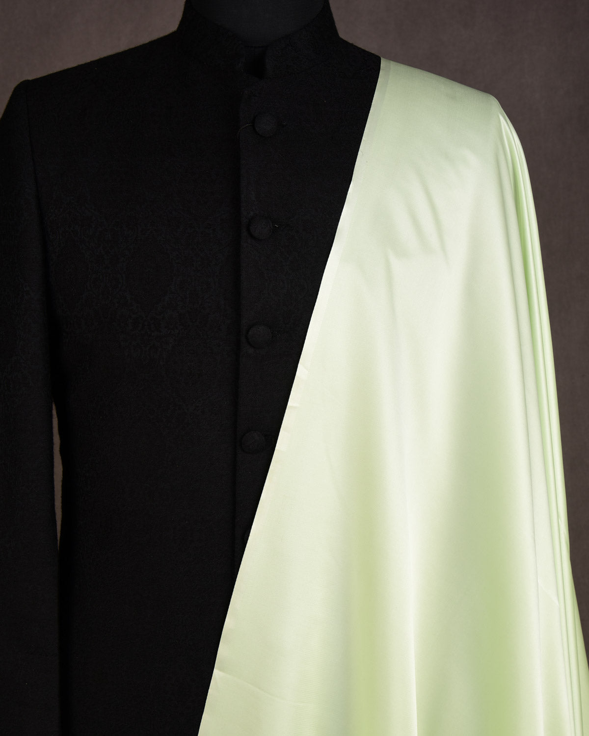 Tea Green Solid Satin Woven Viscose Silk Banarasi Fabric-HolyWeaves