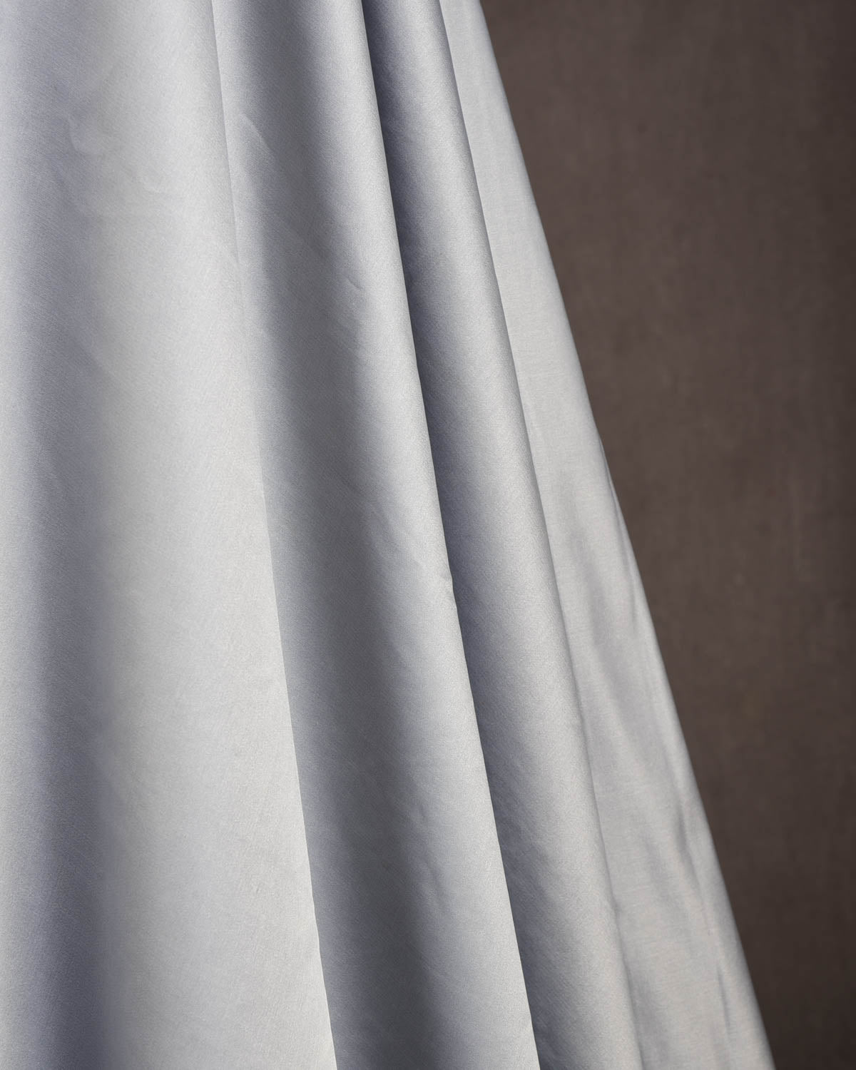 Nickel Gray Solid Satin Woven Viscose Silk Banarasi Fabric-HolyWeaves