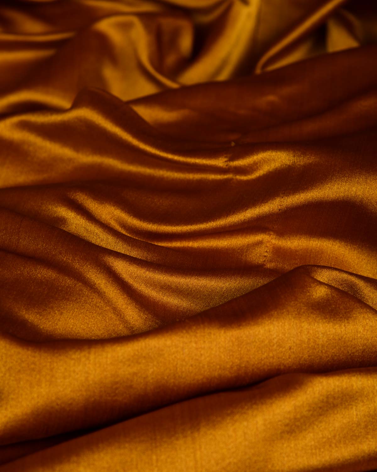 Mustard Yellow Solid Satin Woven Viscose Silk Banarasi Fabric-HolyWeaves