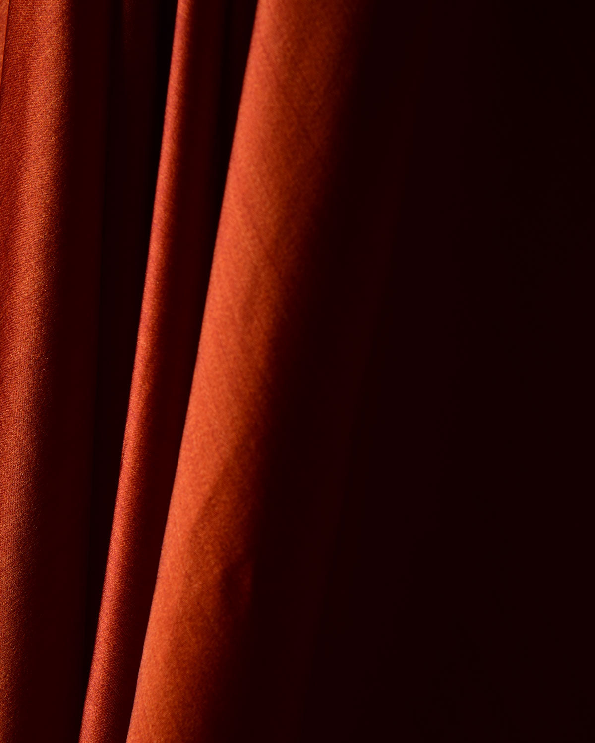 Amber Rust Solid Satin Woven Viscose Silk Banarasi Fabric-HolyWeaves