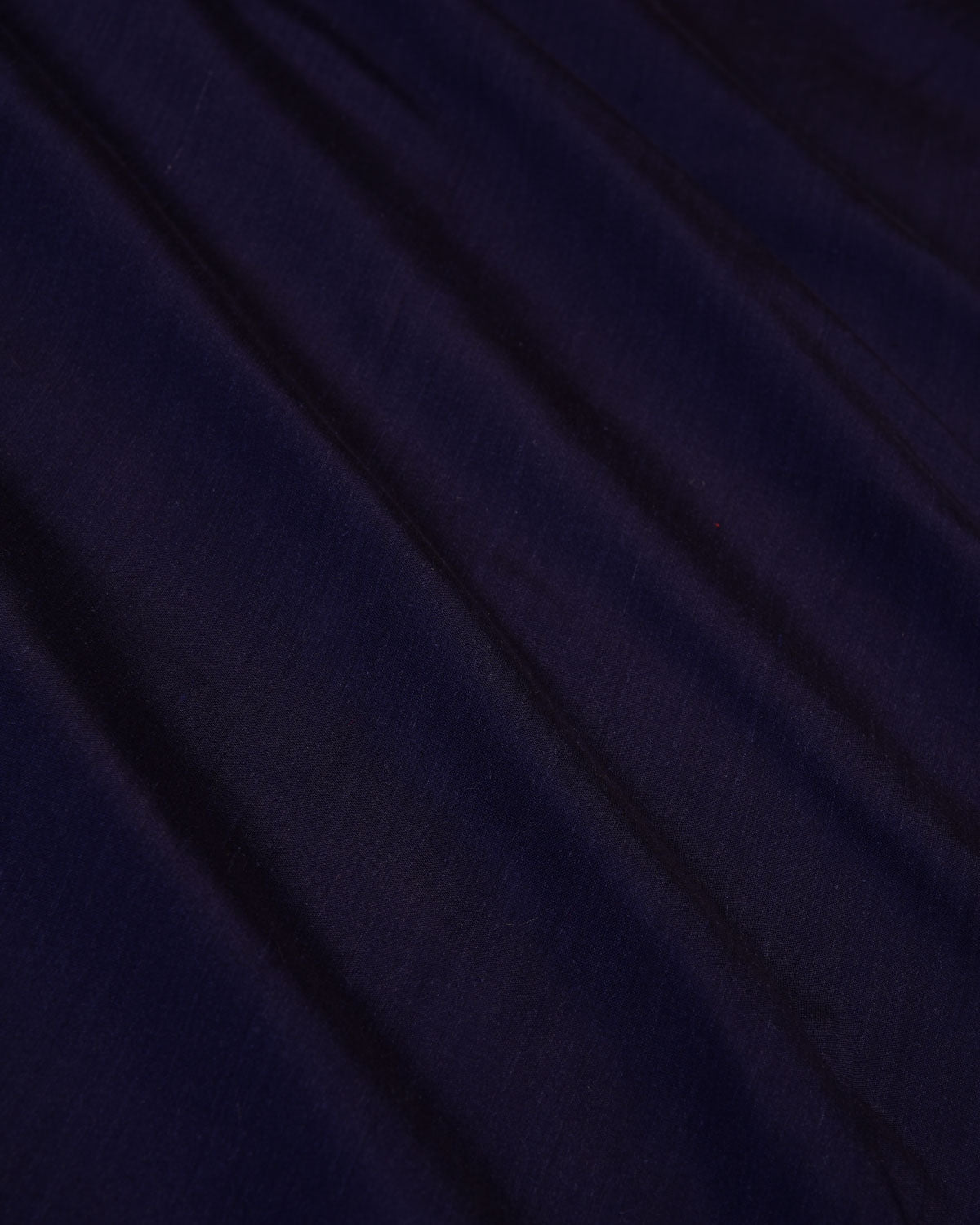 Navy Blue Banarasi Plain Woven Spun Silk Fabric-HolyWeaves
