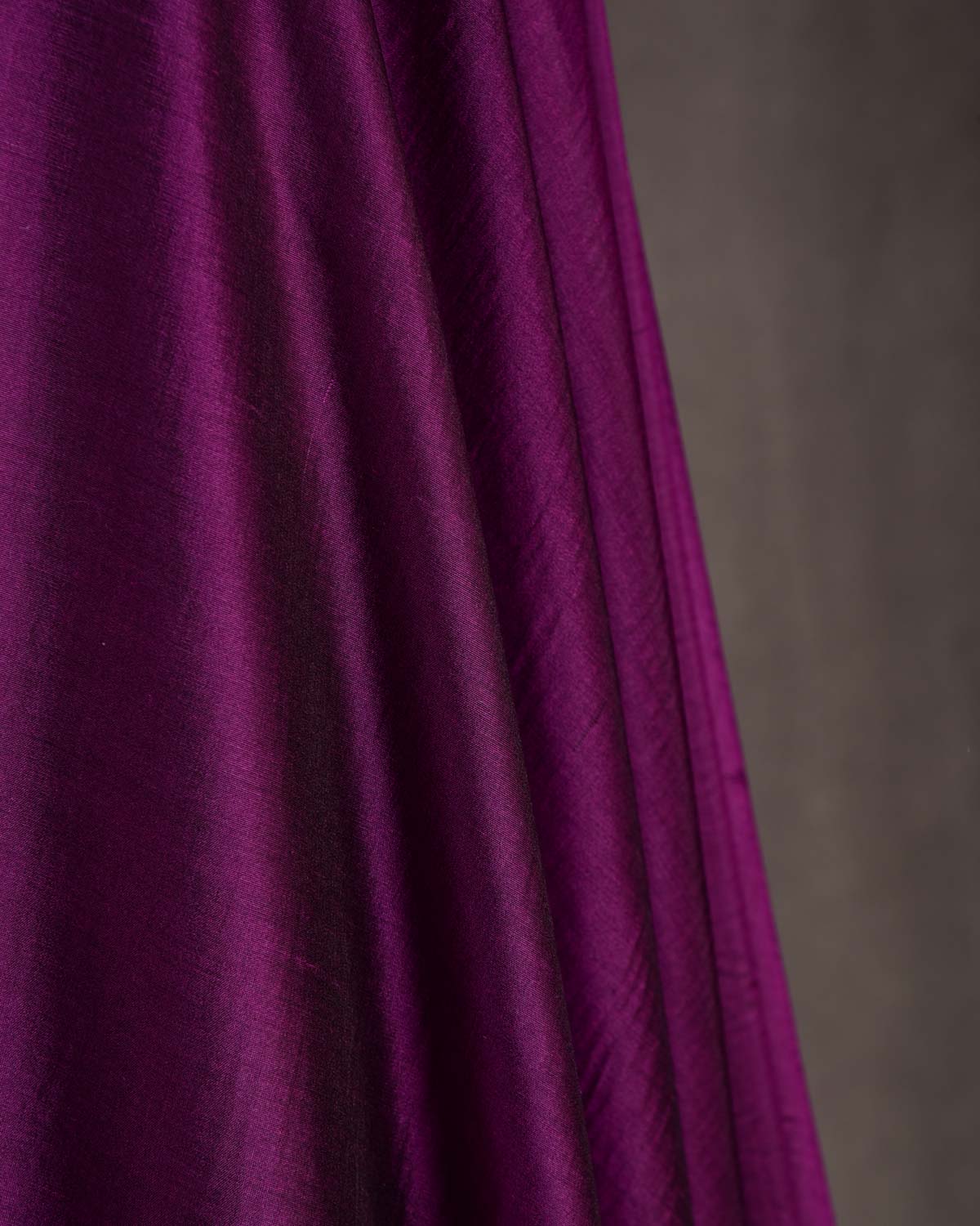 Purple Plain Woven Spun Silk Banarasi Fabric-HolyWeaves