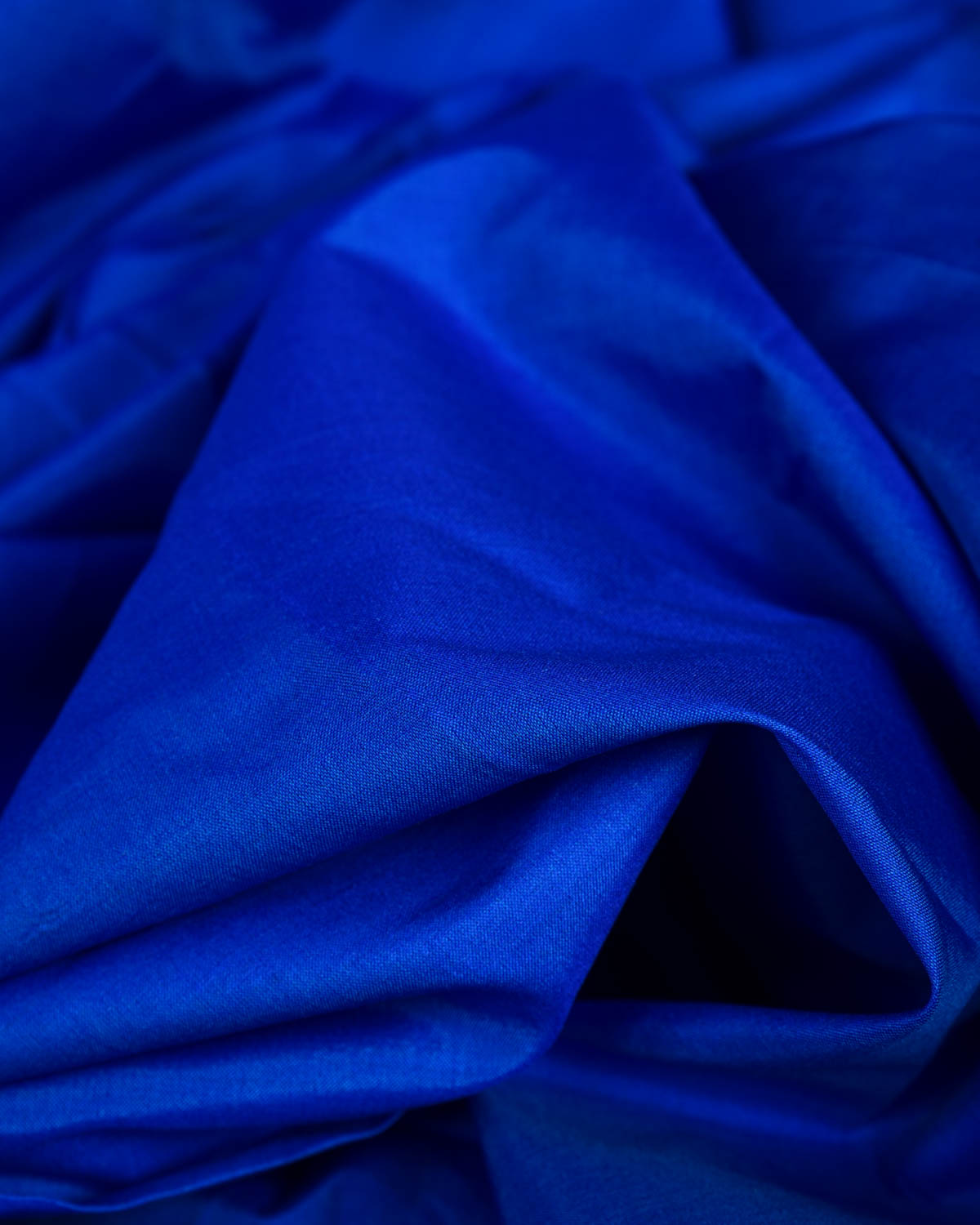 Royal Blue Solid Woven Spun Silk Banarasi Fabric-HolyWeaves