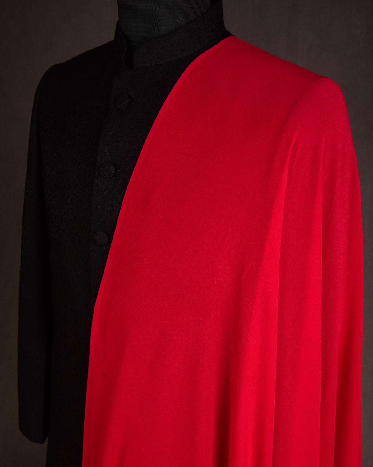 Red Woven Pure Georgette Fabric-HolyWeaves