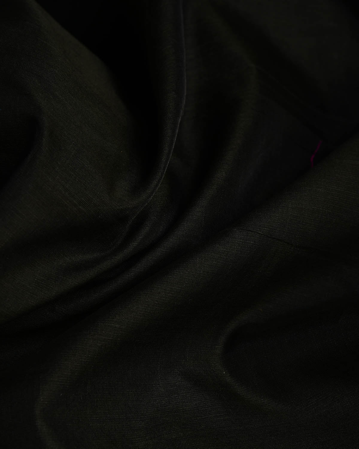 Black Banarasi Pure Cotton Silk Unisex Fabric-HolyWeaves