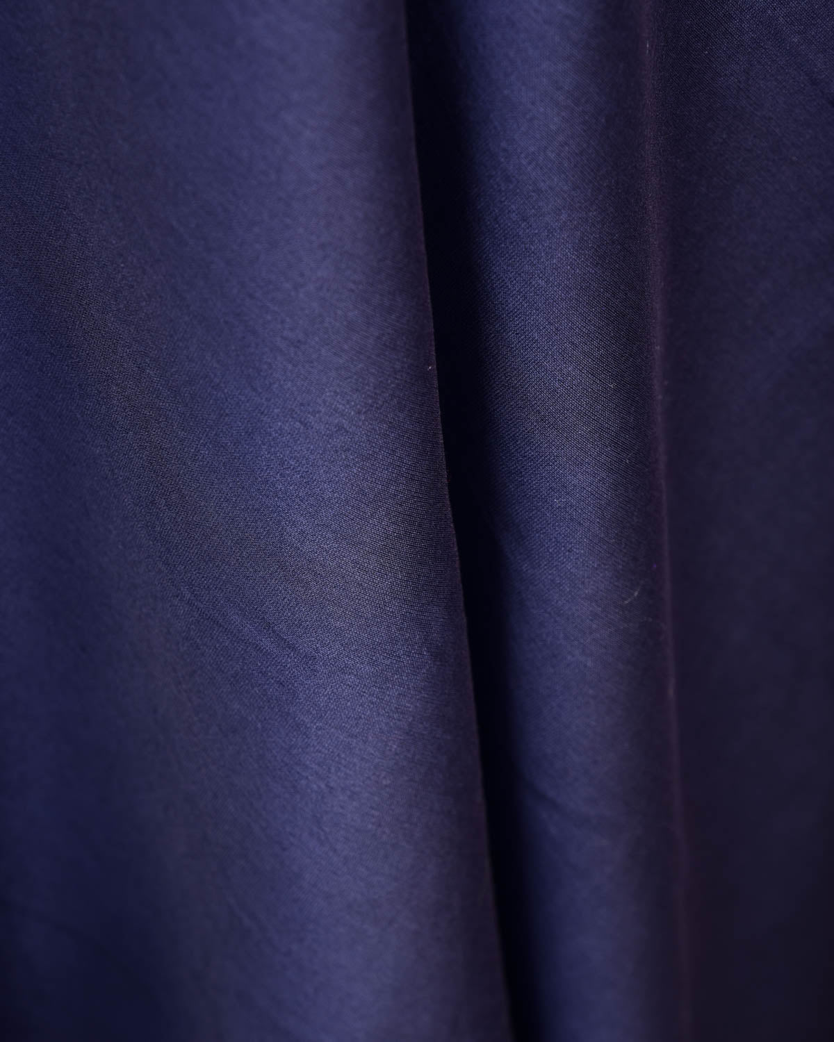 Navy Blue Banarasi Pure Cotton Silk Fabric-HolyWeaves