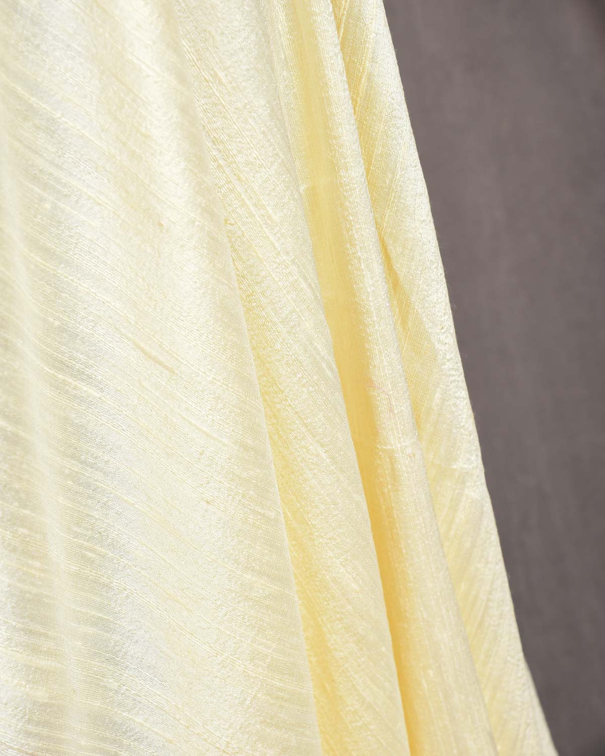 Cream Banarasi Textured Handwoven Raw Silk Fabric-HolyWeaves