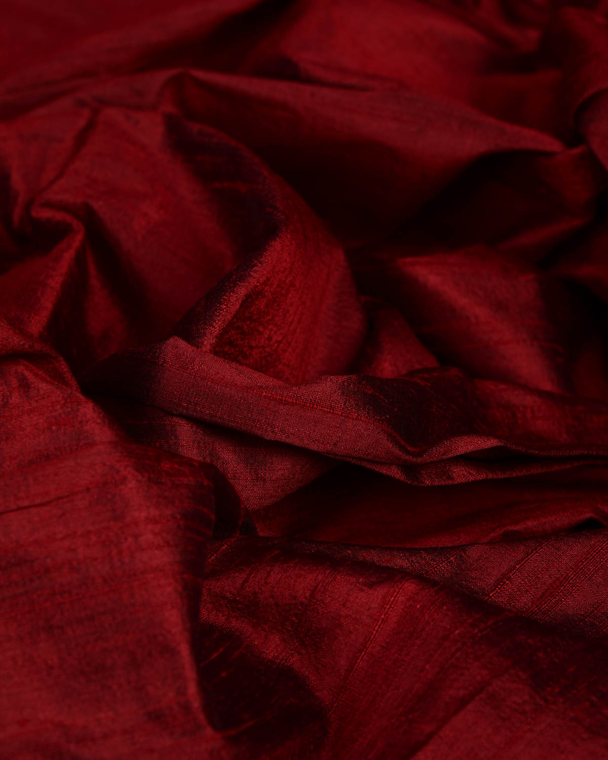 Maroon Textured Slub Handwoven Raw Silk Banarasi Fabric-HolyWeaves