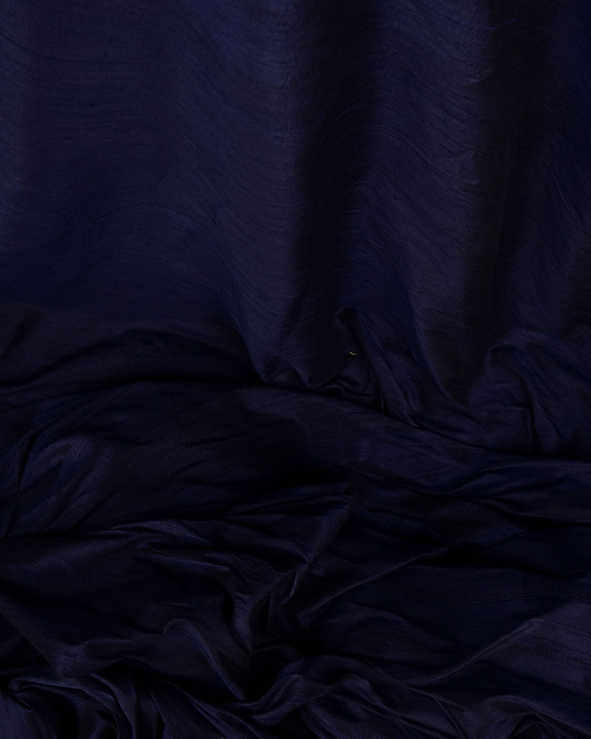 Navy Blue Textured Slub Handwoven Raw Silk Banarasi Fabric-HolyWeaves