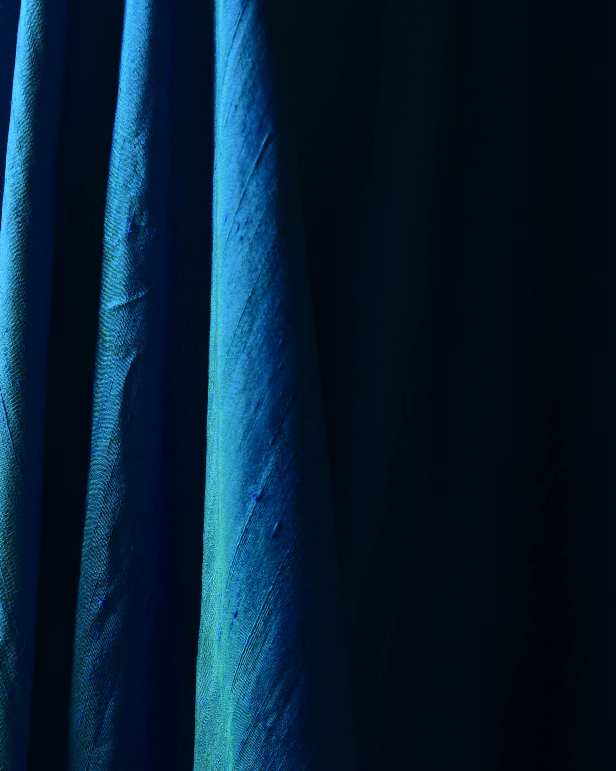 Shot Blue-Green Textured Slub Handwoven Raw Silk Banarasi Fabric-HolyWeaves