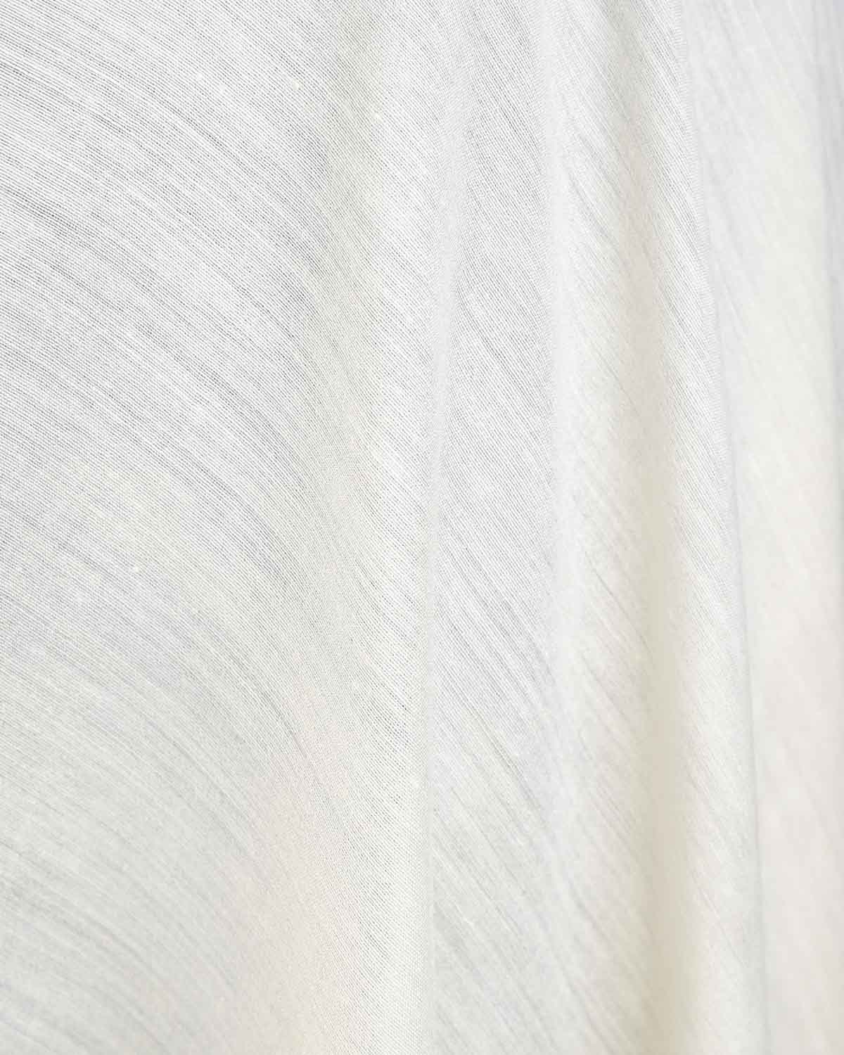 Cream Plain Woven Muga Silk Banarasi Fabric-HolyWeaves