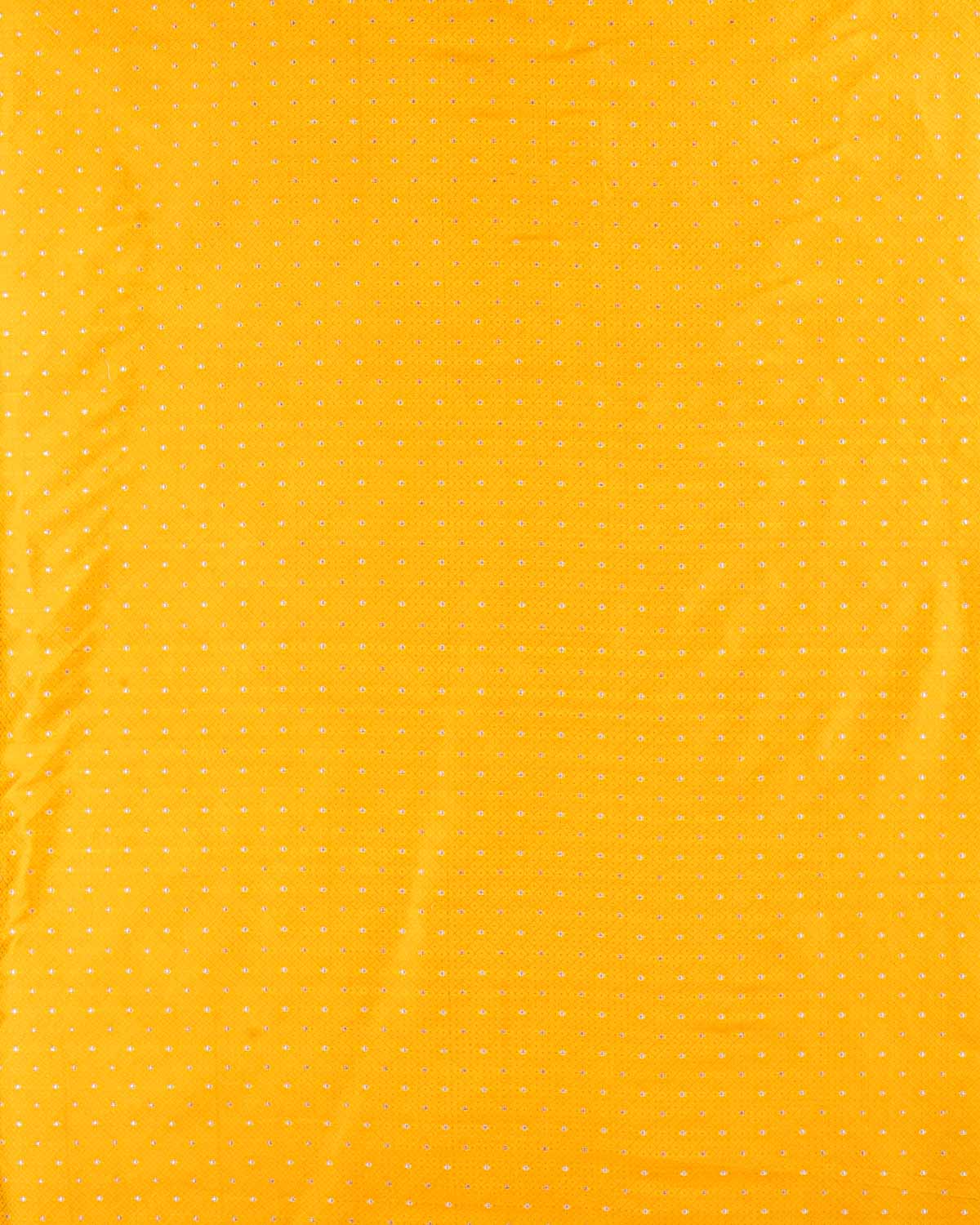 Yellow Banarasi Sona Rupa Buti Tanchoi Brocade Handwoven Katan Silk Fabric-HolyWeaves