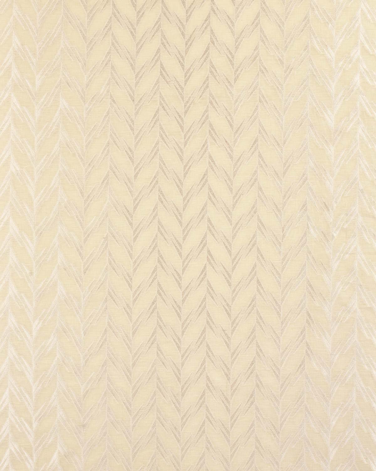 White Banarasi Silver Zari Cutwork Brocade Handwoven Cotton Silk Fabric-HolyWeaves