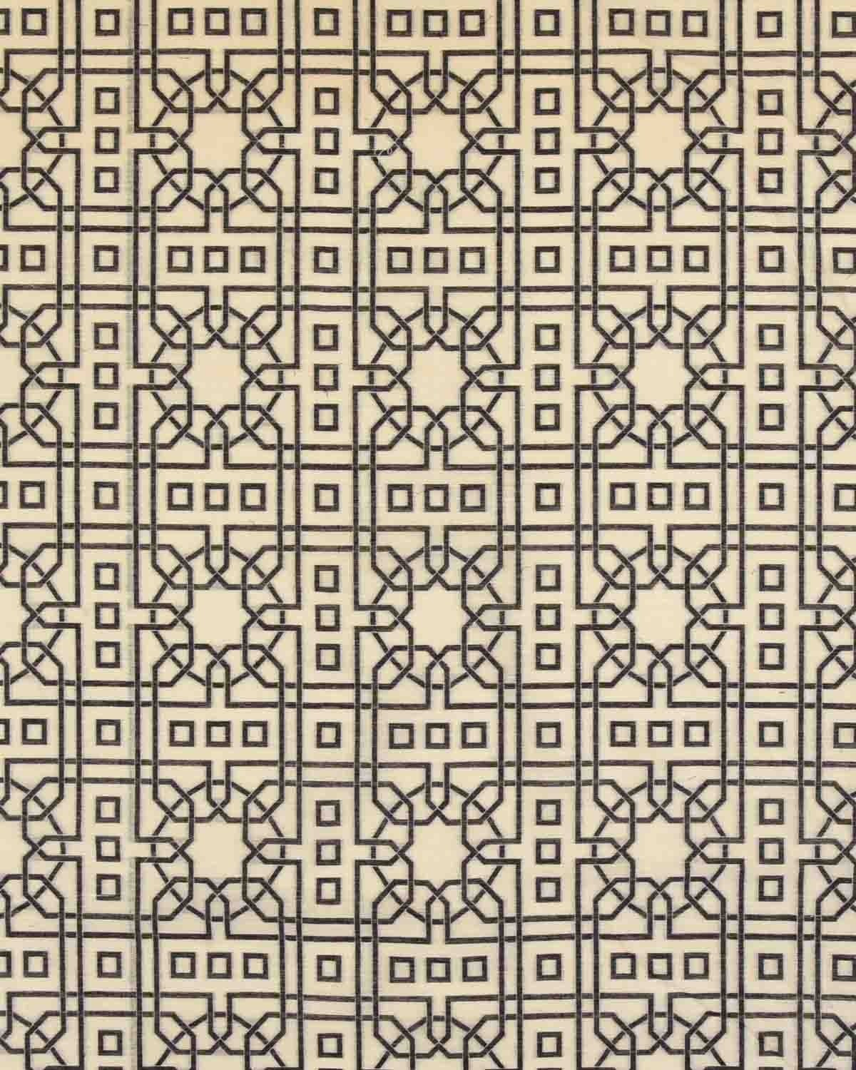 Black On White Banarasi Cutwork Brocade Handwoven Cotton Silk Unisex Fabric-HolyWeaves