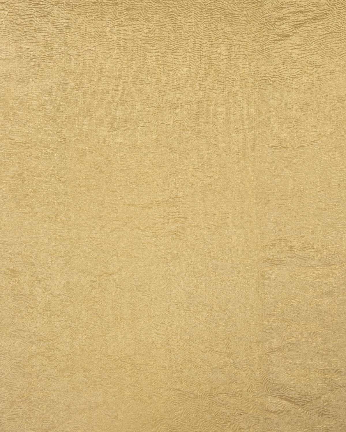 Gold Banarasi Crush Brocade Woven Tissue Unisex Fabric-HolyWeaves