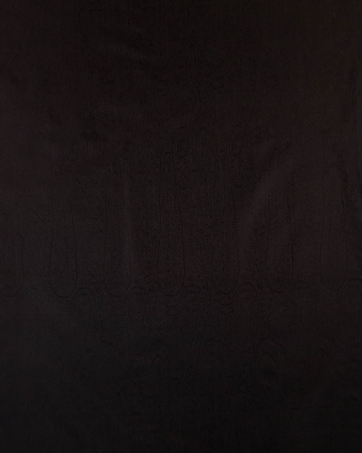 Black Banarasi Paisley Jaal Tanchoi Handwoven Katan Silk Fabric-HolyWeaves