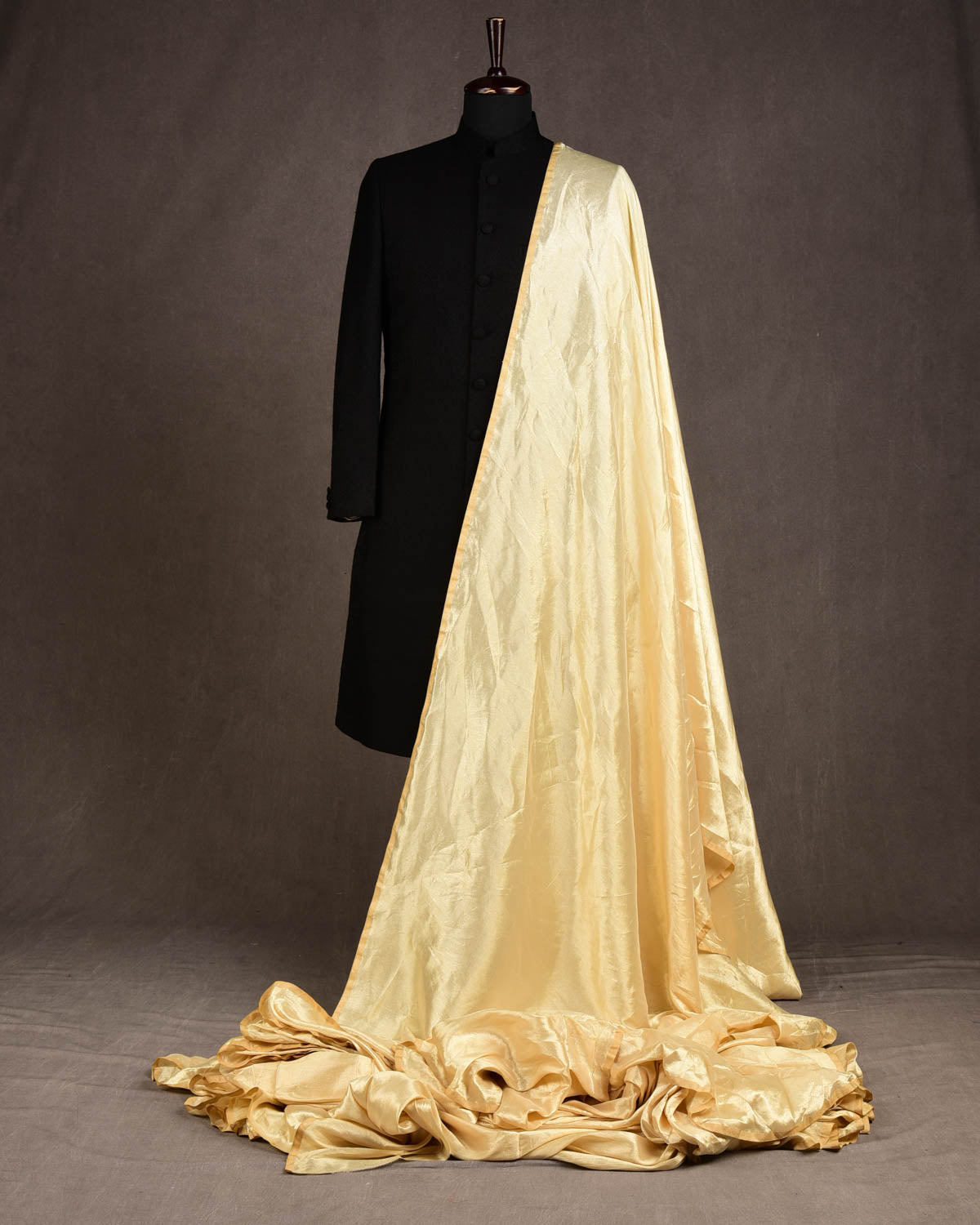 Gold Woven Tissue Banarasi Fabric-HolyWeaves