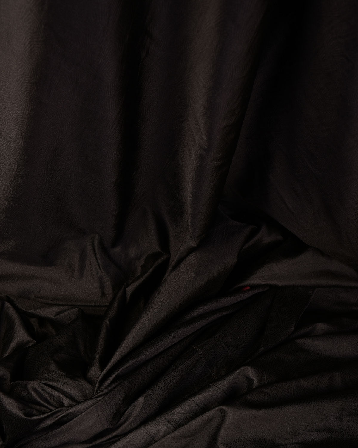 Black Illusion Honeycomb Resham Brocade Handwoven Katan Silk Banarasi Fabric-HolyWeaves