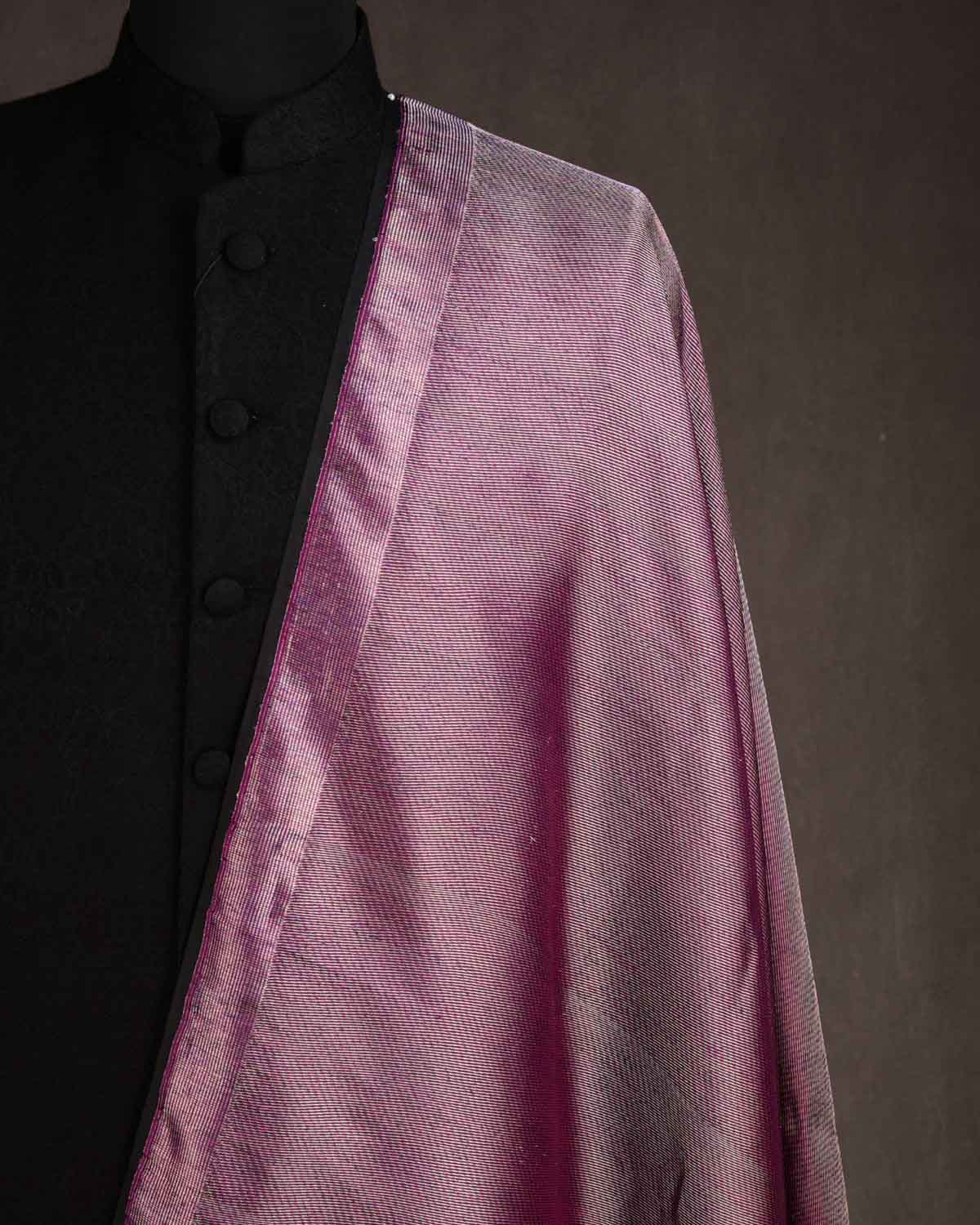 Metallic Multi-color Ektara Drill Brocade Handwoven Katan Silk Banarasi Fabric-HolyWeaves