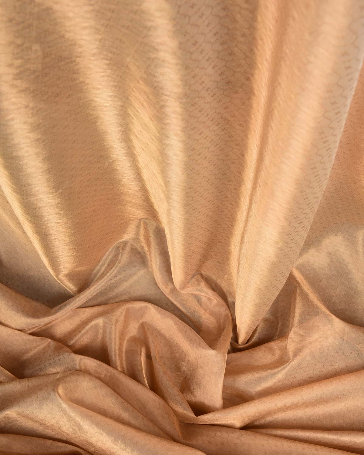 Metallic Gold Zari Tanchoi Brocade Woven Cotton Silk Banarasi Fabric-HolyWeaves