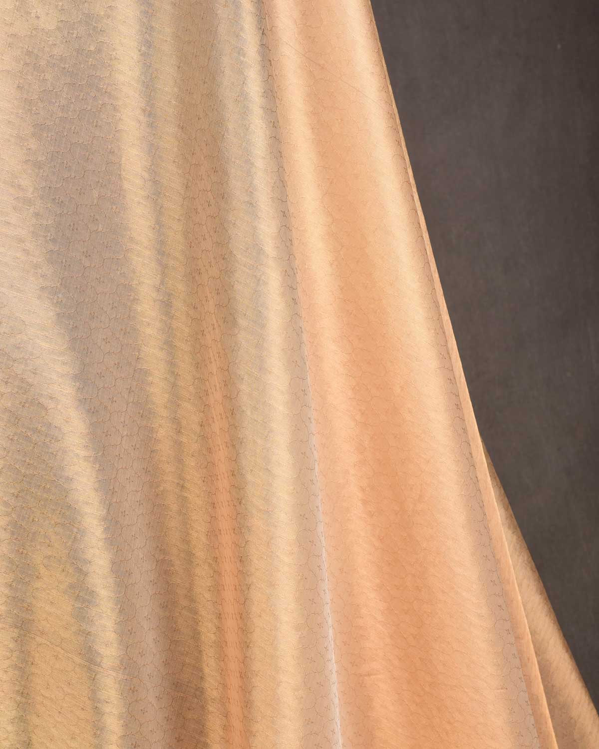 Metallic Gold Zari Tanchoi Brocade Woven Cotton Silk Banarasi Fabric-HolyWeaves