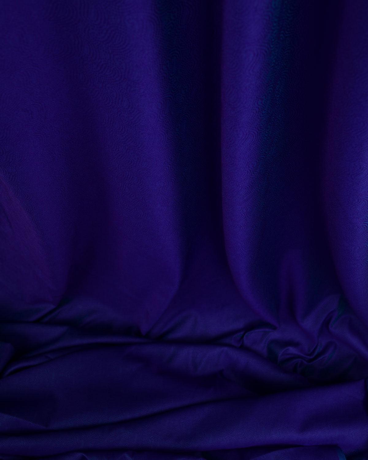 Shot Purple Blue Dotted Paisley Tanchoi Woven Poly Cotton Silk Banarasi Fabric-HolyWeaves