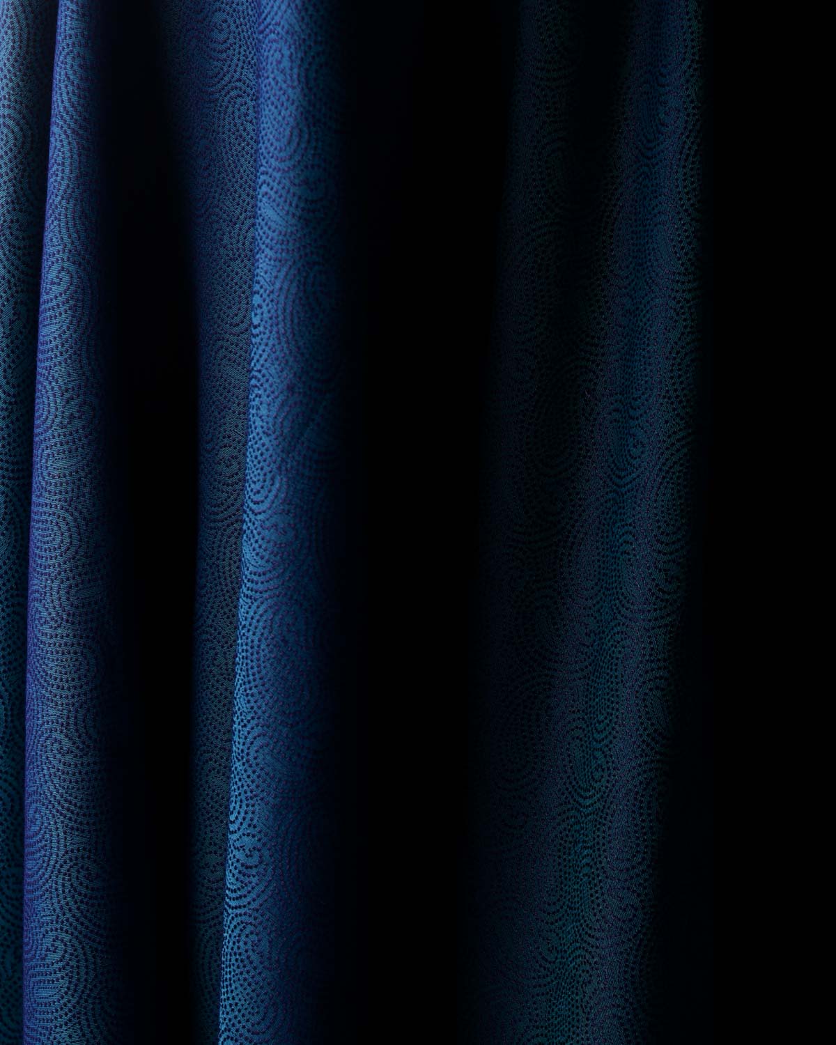 Shot Teal Blue Dotted Paisley Tanchoi Woven Poly Cotton Silk Banarasi Fabric-HolyWeaves