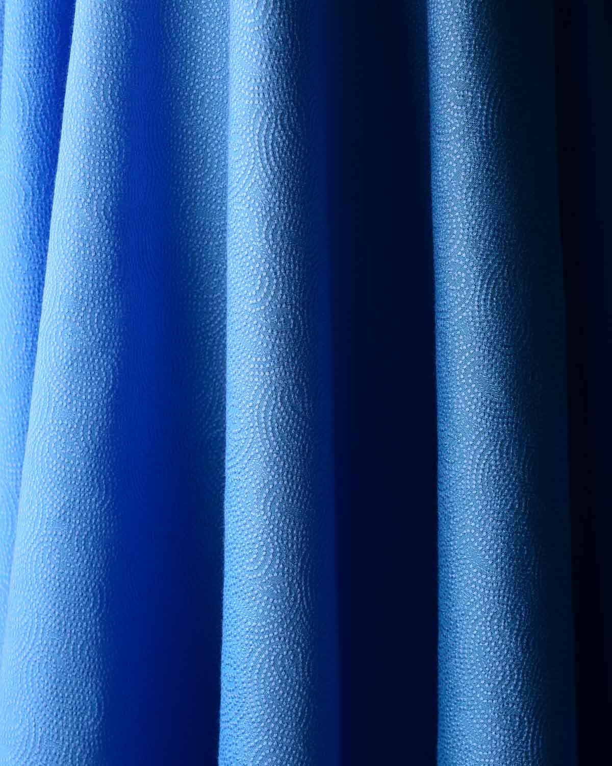 Blue Dotted Paisley Tanchoi Woven Poly Cotton Silk Banarasi Fabric-HolyWeaves