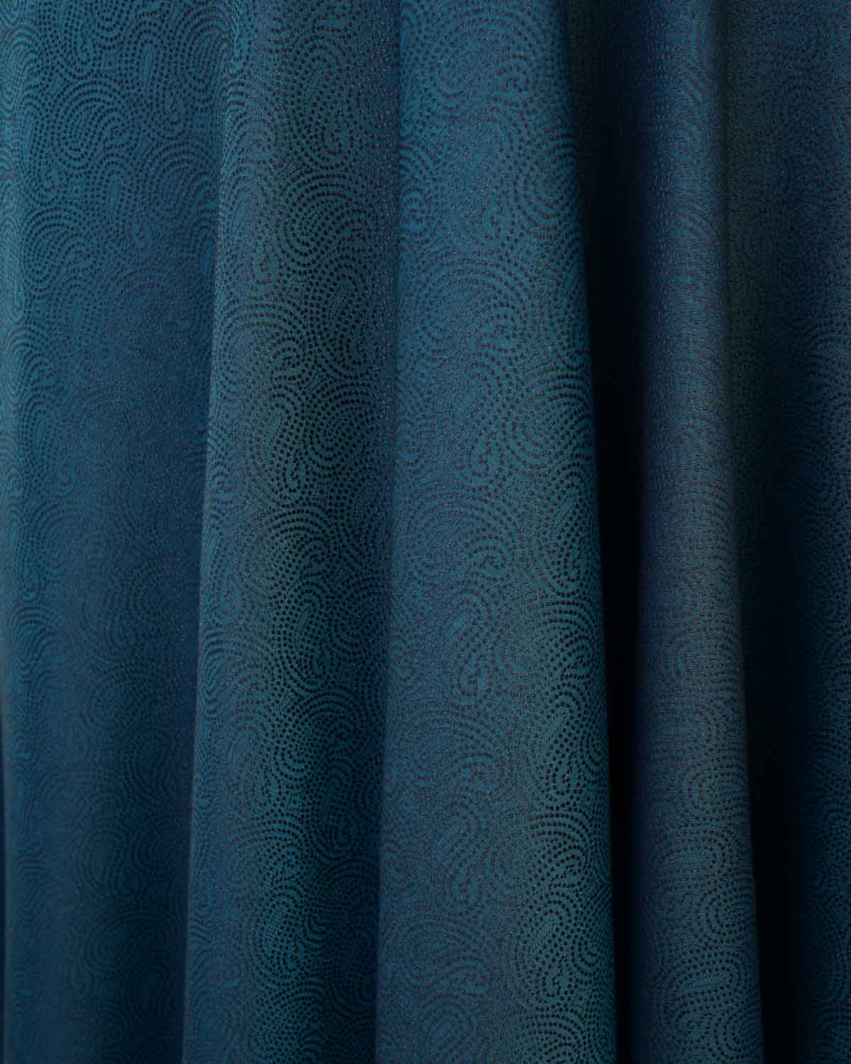 Shot Blue-Green Dotted Paisley Tanchoi Woven Poly Cotton Silk Banarasi Fabric-HolyWeaves