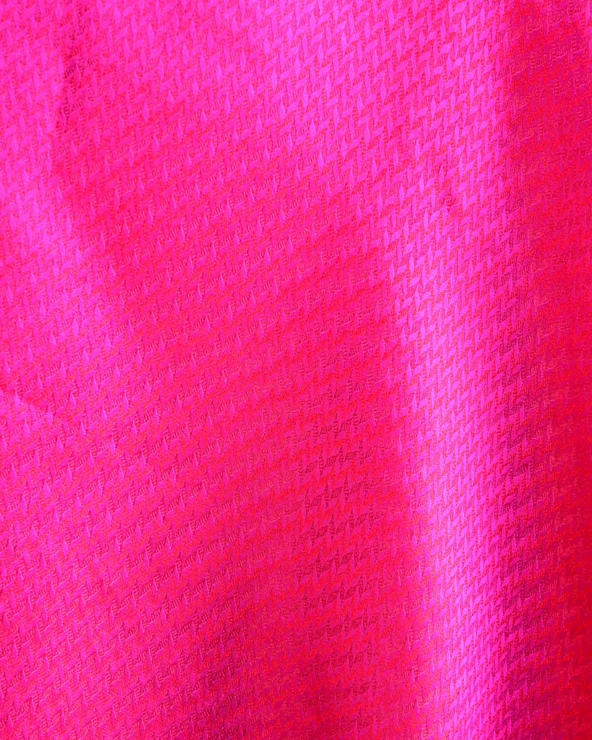 Red-Pink Herring Bone Satin Tanchoi Handwoven Katan Silk Banarasi Fabric-HolyWeaves