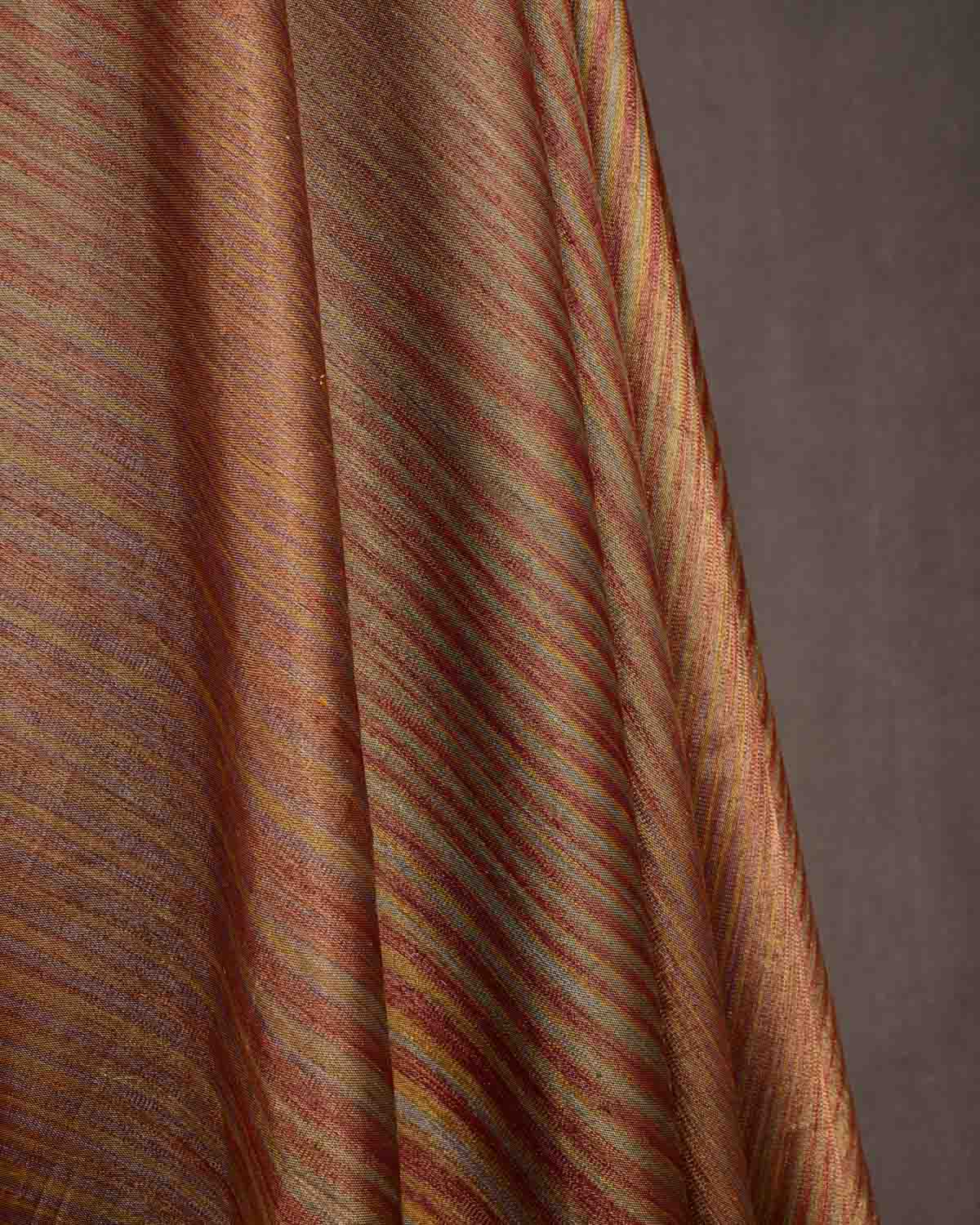 Variegated Multi-color Brocade Handwoven Silk Wool Tissue Banarasi Fabric-HolyWeaves