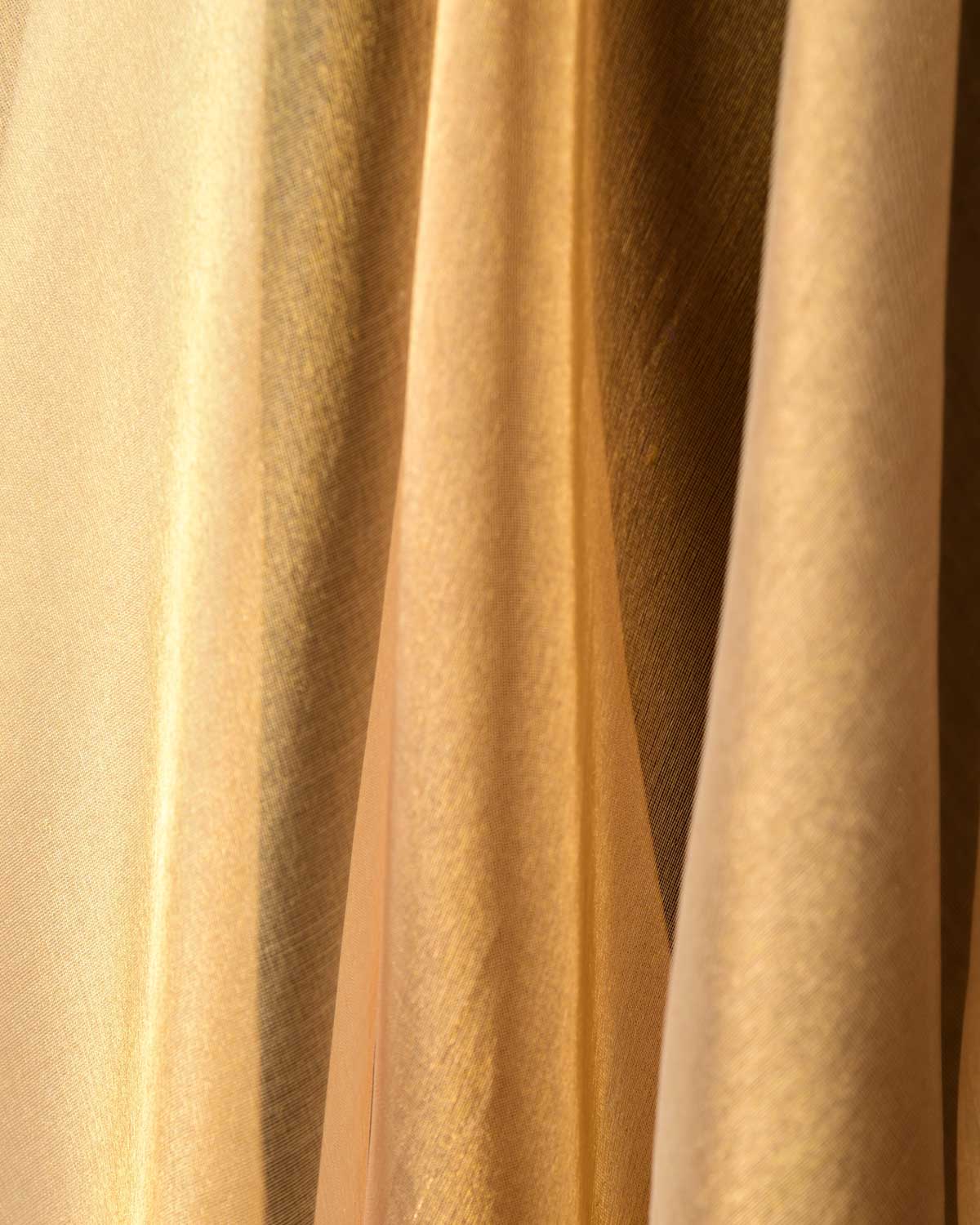 Metallic Gold Woven Kora Tissue Fabric-HolyWeaves