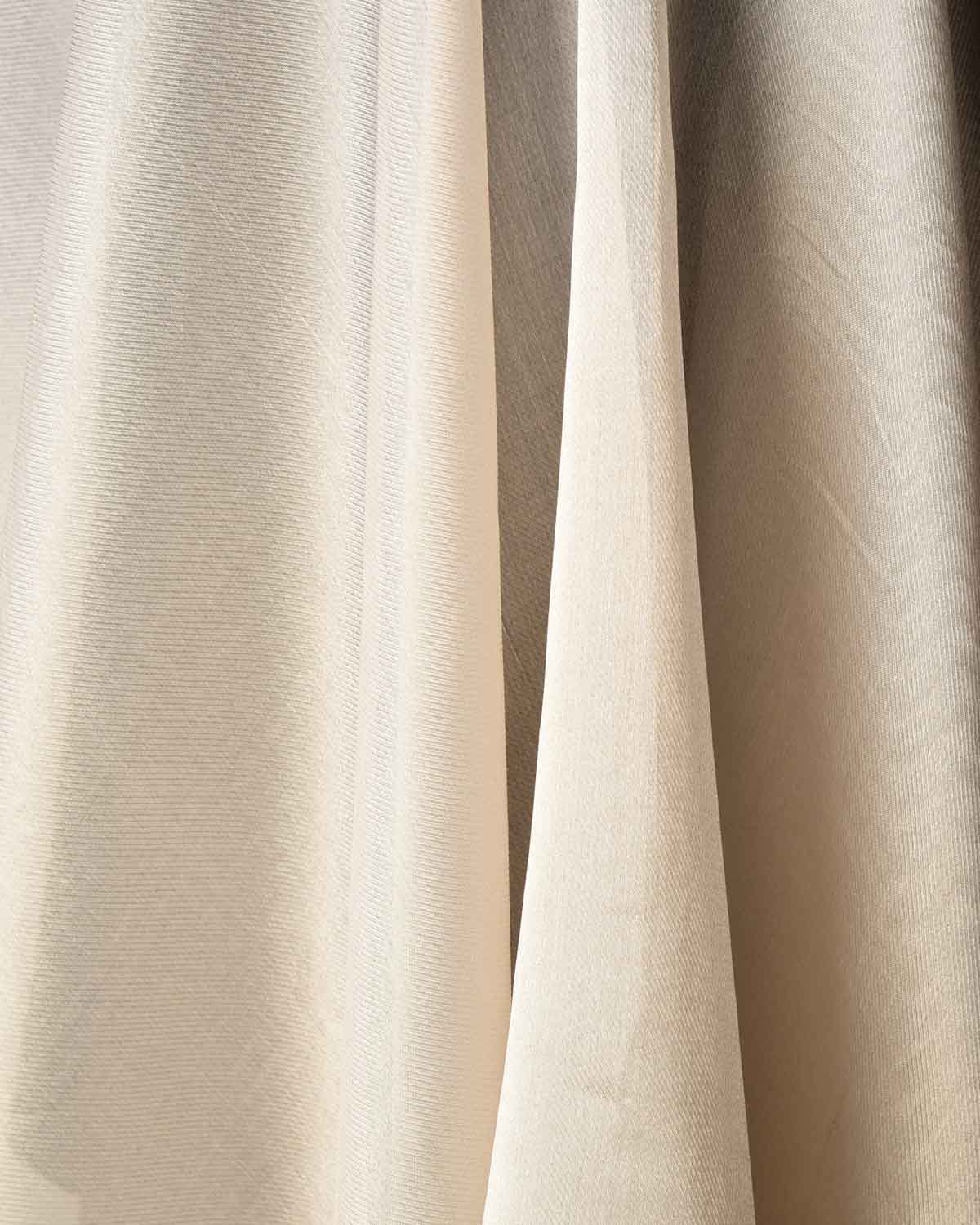 Metallic Silver Diagonal Drill Brocade Woven Kora Tissue Banarasi Fabric-HolyWeaves