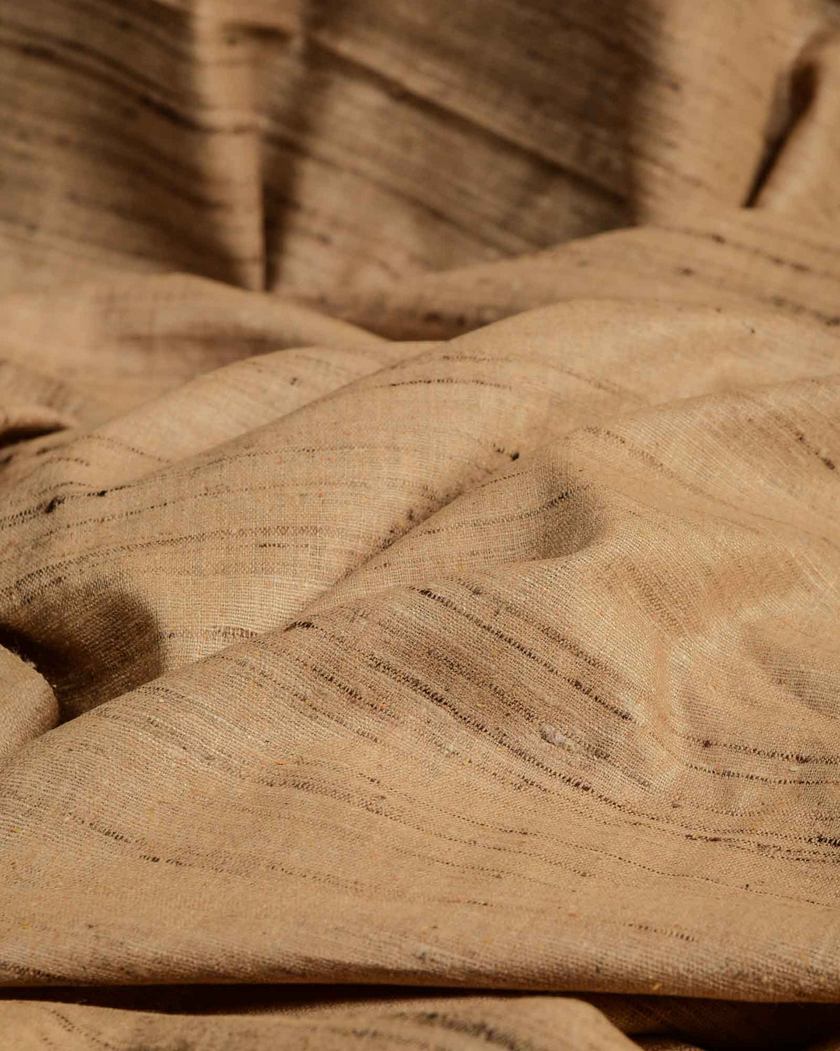 Beige Handwoven Katiya Tasar Silk Fabric-HolyWeaves