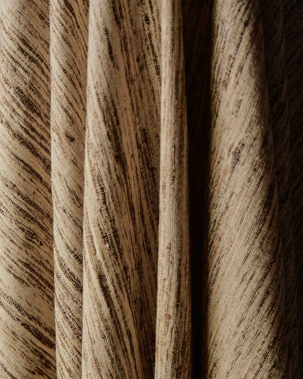 Beige Woven Katiya Cotton Khichha Fabric-HolyWeaves