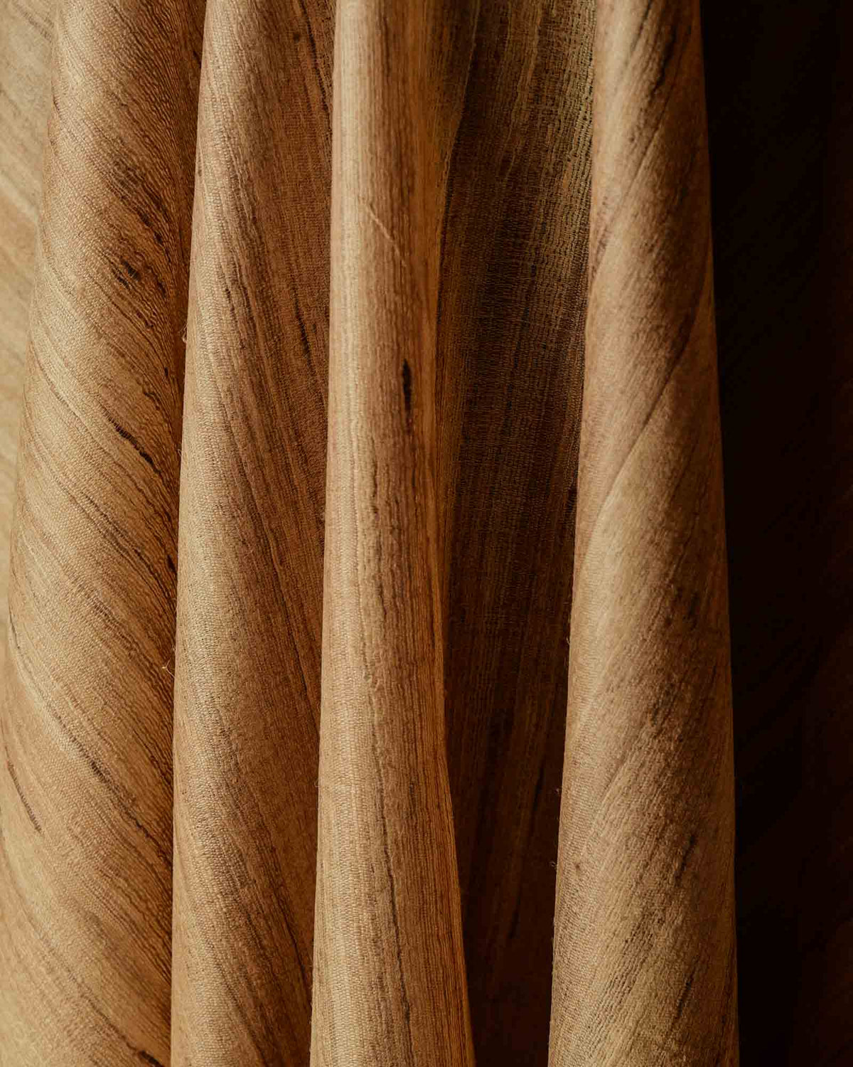 Beige Handwoven Khichha Tasar Silk Fabric-HolyWeaves