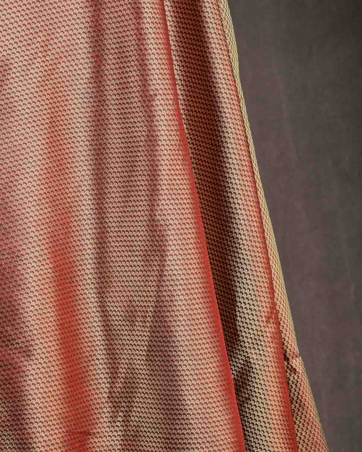 Maroon Gold Zari Brocade Handwoven Katan Silk Unisex Fabric-HolyWeaves