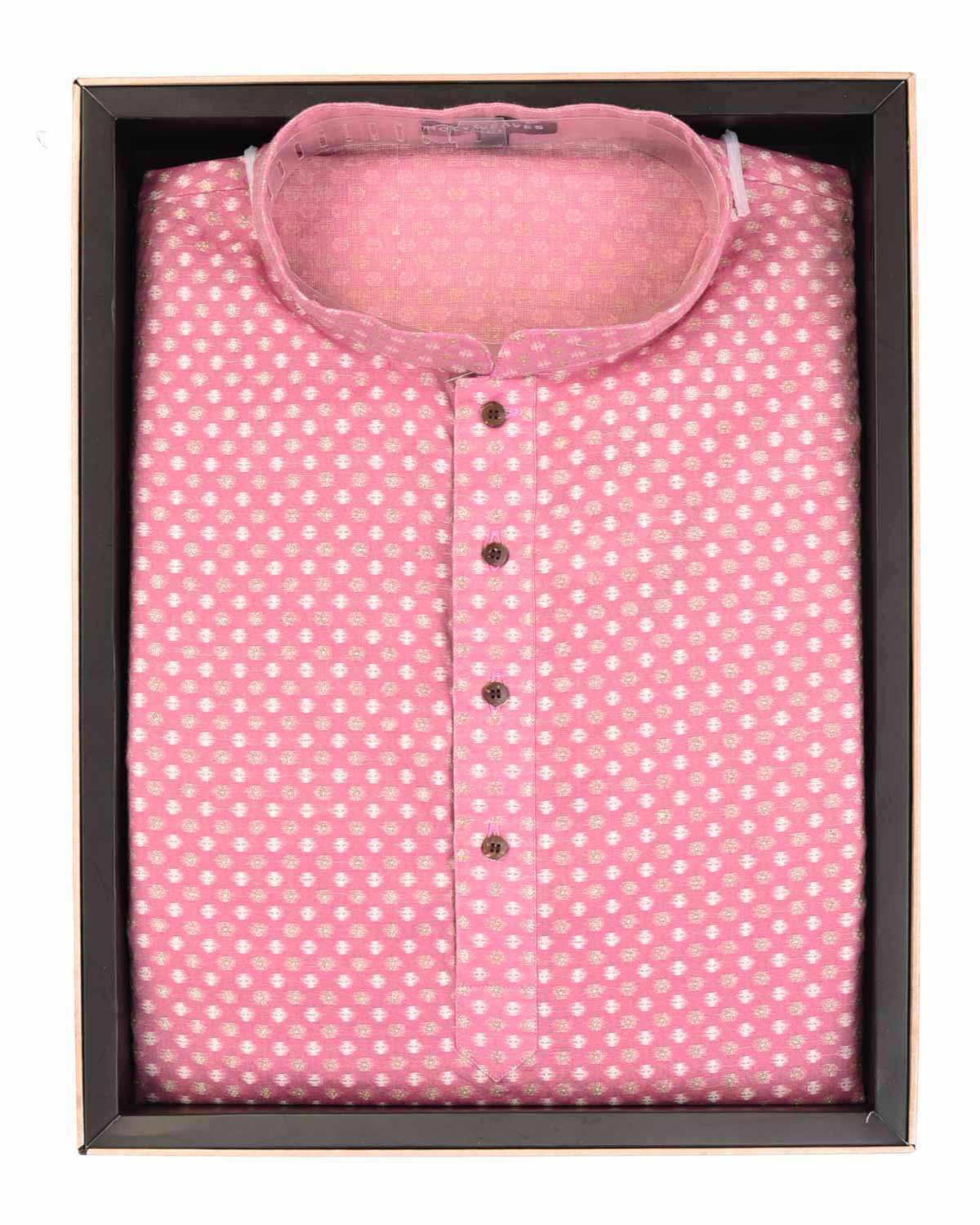 Garnet Resham & Zari Brocade Cotton Silk Banarasi Mens Kurta Pyjama-HolyWeaves