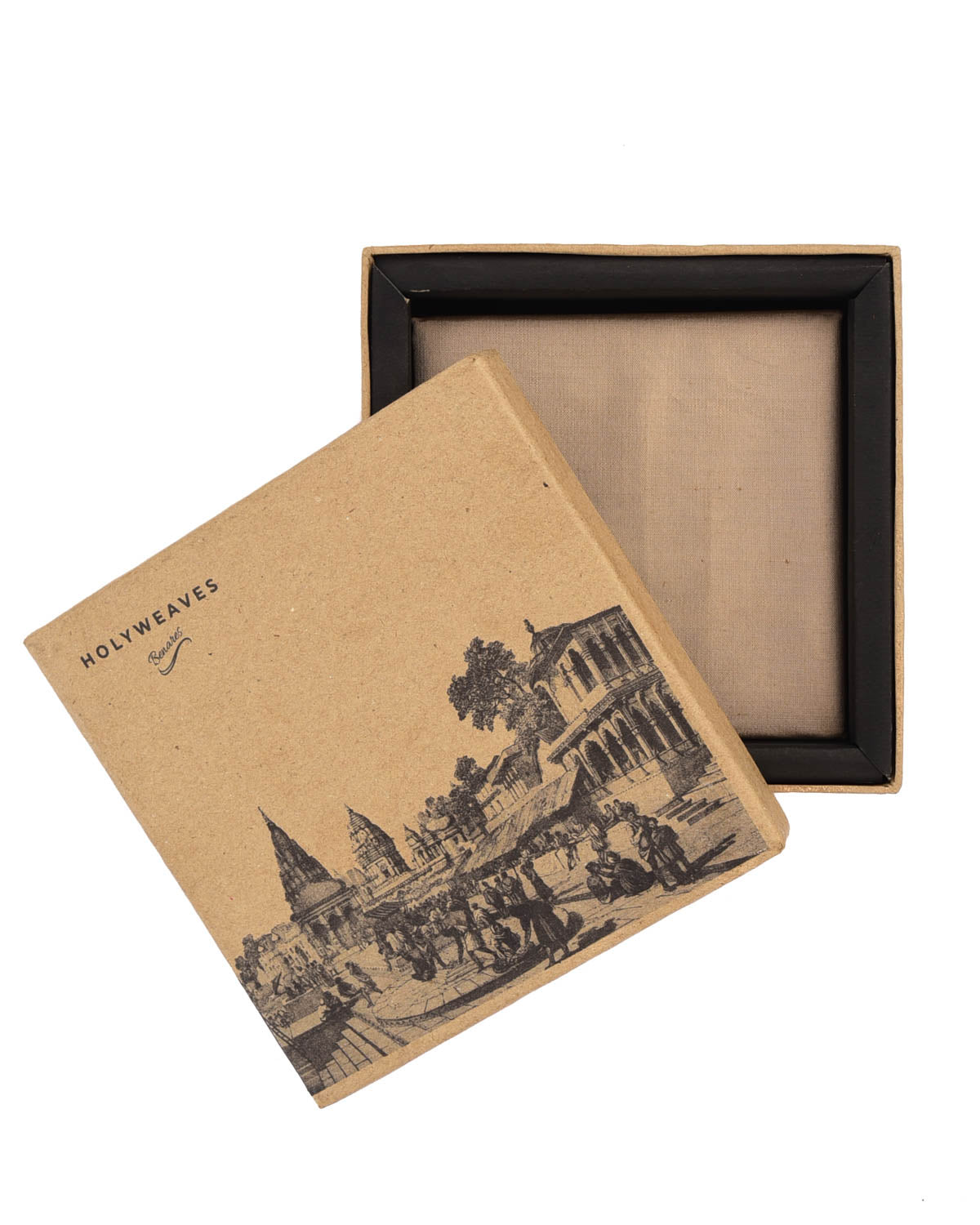 Beige Handwoven Pure Dupion Silk Pocket Square For Men-HolyWeaves