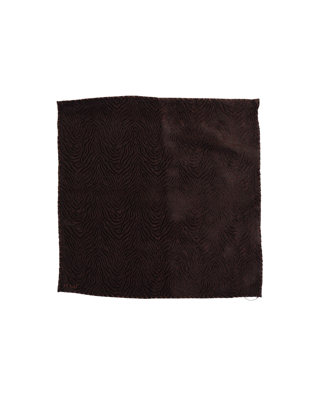 Brown Tiger Stripes Brocade Handwoven Silk Pocket Square for Men-HolyWeaves
