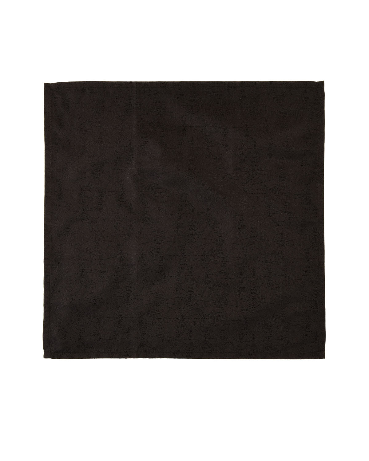 Black Banarasi Spider Web Brocade Handwoven Katan Tanchoi Pocket Square-HolyWeaves