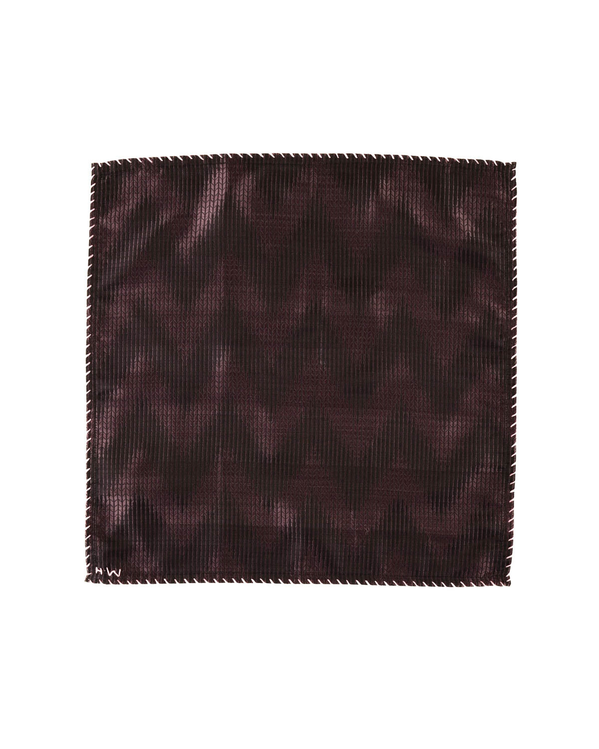 Brown Herringbone Chevron Tanchoi Handwoven Silk Pocket Square-HolyWeaves